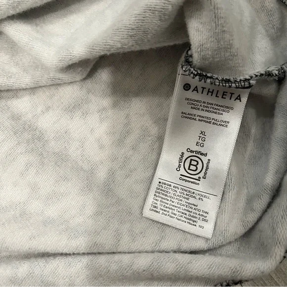 ATHLETA Balance Printed Pullover Ocelot Spot White, Sz XL - Picture 11 of 11